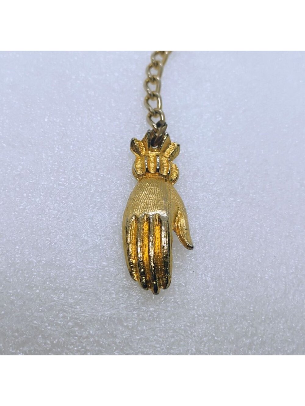 Vintage Open Hand Watch Chain Gold Tone Zipper Pull 18” - Picture 4 of 5